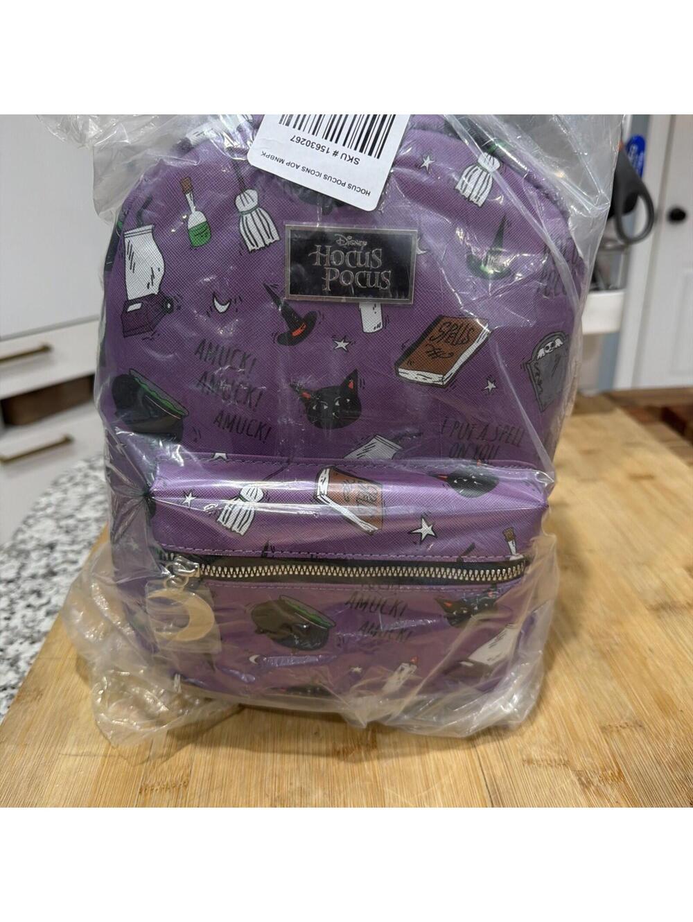NEW Bioworld Disney Hocus Pocus Binx Mini Backpack Hot Topic Purple NWT *